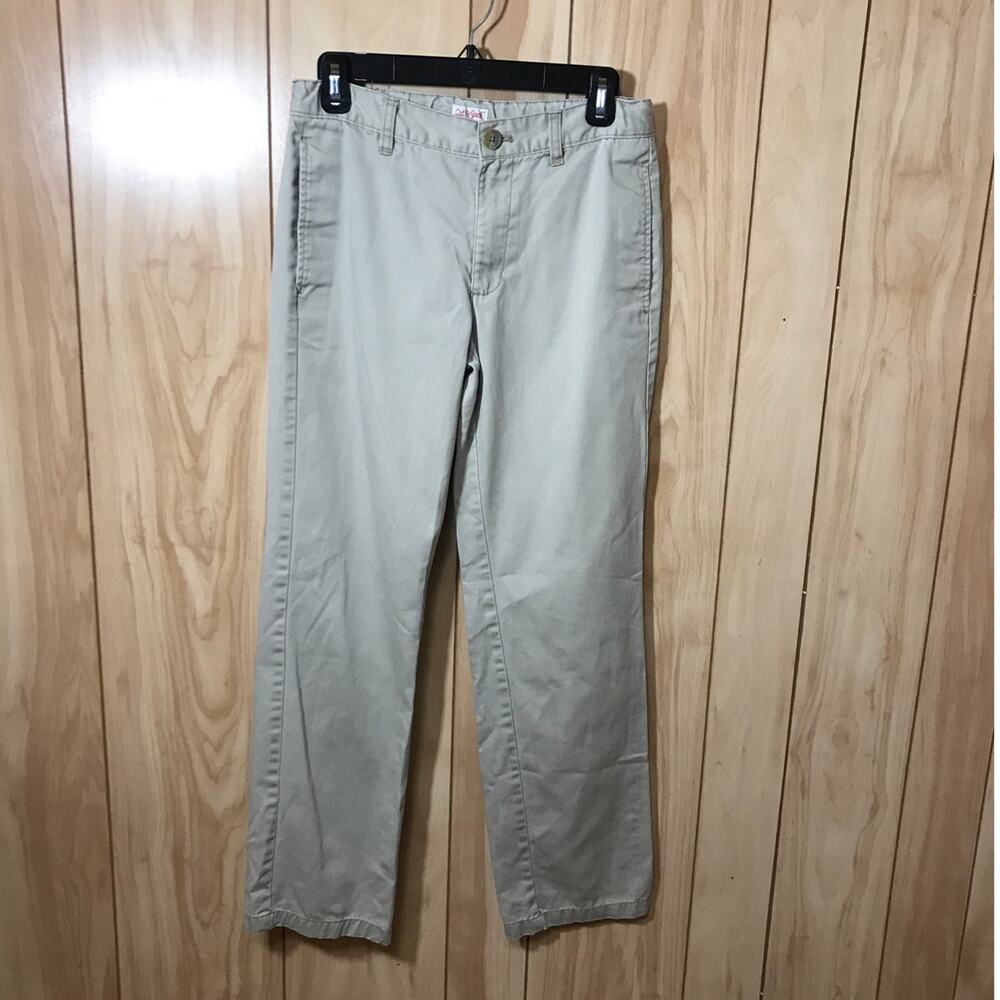 Cat & Jack Faded Khaki Adjustable Waist Slim School Uniform Pants Boys 16
